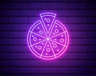 Pizza Neon Sign Purple Neon Sign Wall Decor