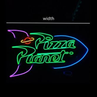Pizza Planet Rocket neon sign