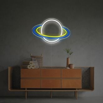 Planet With Star Rings LED Neon Sign