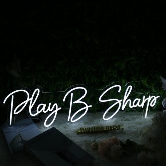 Play B Sharp White Neon Sign