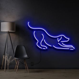Playful Dog Neon Sign