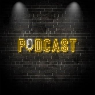 Podcast With Retro Mic Neon Sign