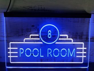 Pool 8 Ball Snooker Billiards Dual LED Neon Sign