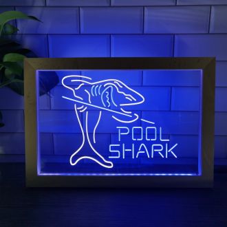 Pool Shark Snooker Frame Dual LED Neon Sign