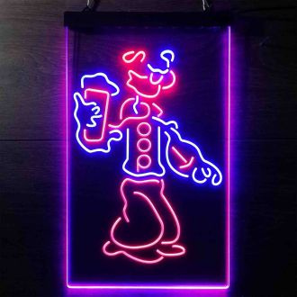 Popeye Cartoon Dual LED Neon Sign