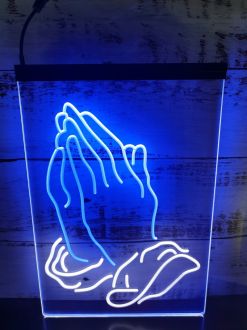 Praying Hands Dual LED Neon Sign