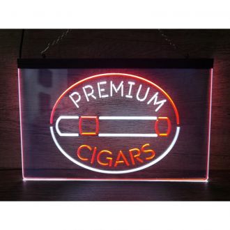 Premium Cigars Dual LED Neon Sign