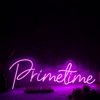 Prime Time Purple Neon Sign