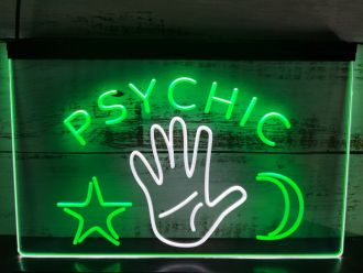 Psychic Hand Star Moon Boutique Dual LED Neon Sign