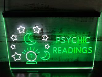 Psychic Readings Crystal Ball Dual LED Neon Sign