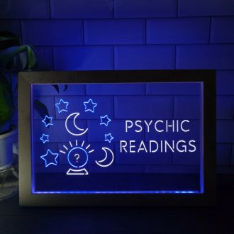 Psychic Readings Crystal Ball Frame Dual LED Neon Sign
