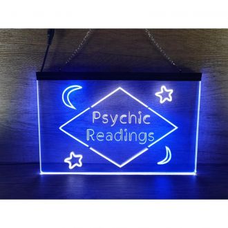 Psychic Readings Moon Star Dual LED Neon Sign