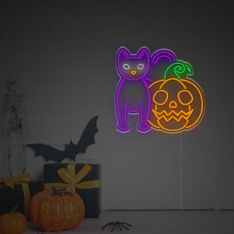 Pumpkin And Wildcat LED Neon Sign