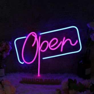 Purple Open Custom Neon Sign