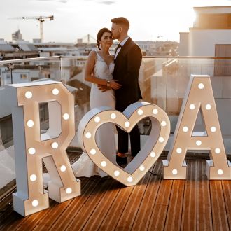 R Love A With Heart Warm White Wedding Decor Lighting Marquee Light