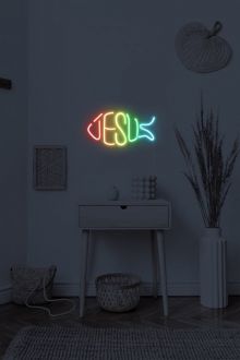 Rainbow Jesus Neon Sign