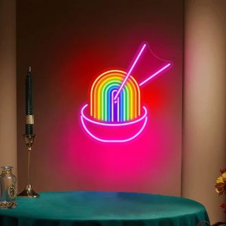 Rainbow Pho Ramen Led Neon Sign With Dimmer Neon Bar Sign Wall Neon Sign