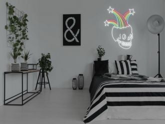 Rainbow Skull Neon Sign