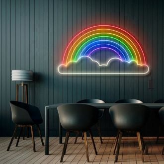Rainbow With Cloud Neon Sign