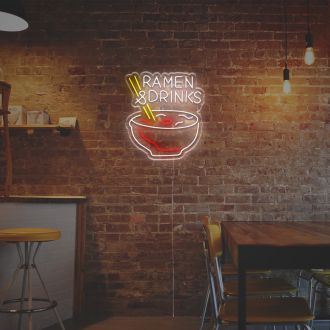 Ramen And Drinks LED Neon Sign