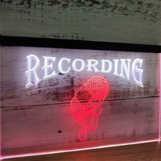 Recording On The Air Radio Dual LED Neon Sign