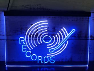 Records Turntable DJ Dual LED Neon Sign