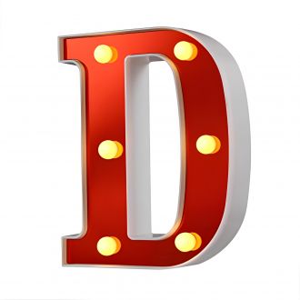 Steel Marquee Letter Red D Warm White High-End Custom Zinc Metal Marquee Light Marquee Sign
