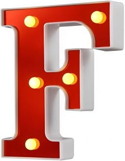 Steel Marquee Letter Red F Warm White High-End Custom Zinc Metal Marquee Light Marquee Sign