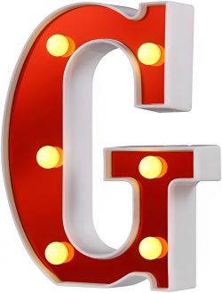 Steel Marquee Letter Red G Warm White High-End Custom Zinc Metal Marquee Light Marquee Sign