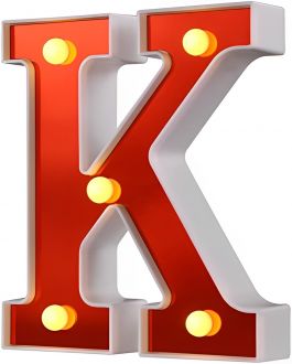 Steel Marquee Letter Red K Warm White High-End Custom Zinc Metal Marquee Light Marquee Sign