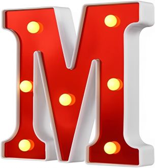 Steel Marquee Letter Red M Warm White High-End Custom Zinc Metal Marquee Light Marquee Sign