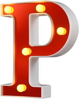 Steel Marquee Letter Red P Warm White High-End Custom Zinc Metal Marquee Light Marquee Sign