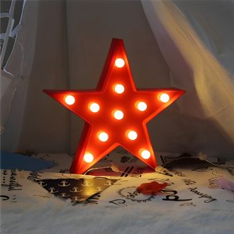 Steel Marquee Letter Red Warm White Bulbs Star High-End Custom Zinc Metal Marquee Light Marquee Sign