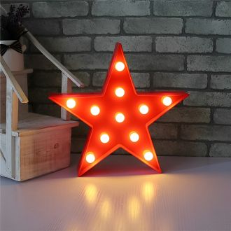 Steel Marquee Letter Red Warm White Marquee Bulbs Star High-End Custom Zinc Metal Marquee Light Marquee Sign