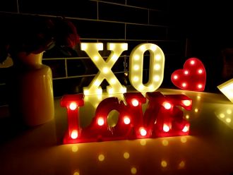 Steel Marquee Letter Red Love Warm White XO High-End Custom Zinc Metal Marquee Light Marquee Sign