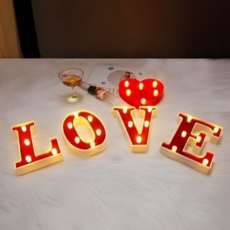 Steel Marquee Letter Red Love with Red Heart High-End Custom Zinc Metal Marquee Light Marquee Sign