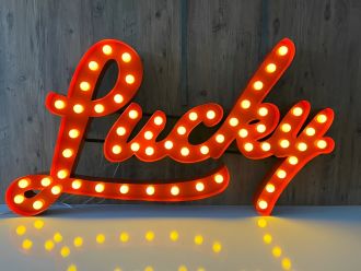 Steel Marquee Letter Red Lucky High-End Custom Zinc Metal Marquee Light Marquee Sign