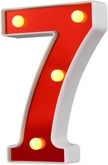 Steel Marquee Letter Red Number 7 Seven High-End Custom Zinc Metal Marquee Light Marquee Sign