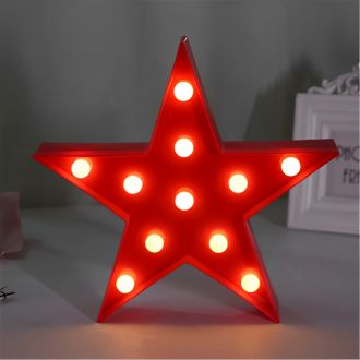 Steel Marquee Letter Red Star Room Decor High-End Custom Zinc Metal Marquee Light Marquee Sign