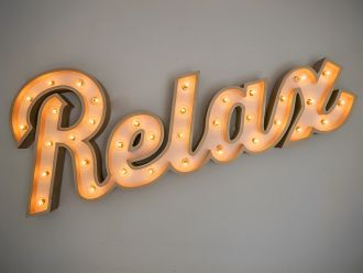 Steel Marquee Letter Relax Warm White Cursive Font High-End Custom Zinc Metal Marquee Light Marquee Sign
