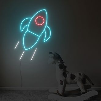 Rocket Ship Neon Sign Fashion Custom Neon Sign Lights Night Lamp Led Neon Sign Light For Home Party MG10173