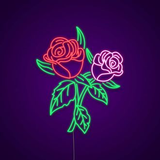 Rose Flower Mothers Day Neon Sign