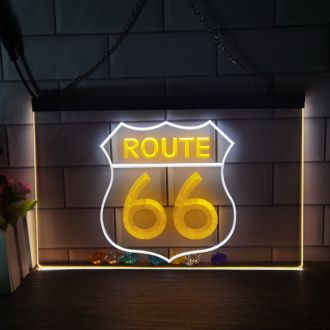 Route 66 Dual LED Neon Sign