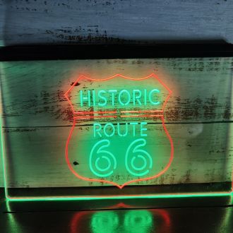 Route 66 Historic Beer Dual LED Neon Sign