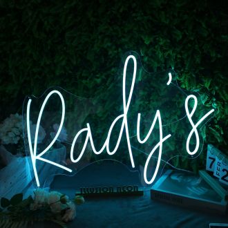Rudy's Blue Neon Sign