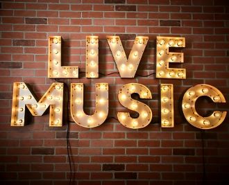 Rustic Steel Marquee Sign Live Music Marquee Light
