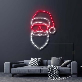 Santa With Sunglasses Neon Sign