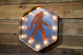 Steel Marquee Letter Sasquatch Bigfoot Rusty Blue High-End Custom Zinc Metal Marquee Light Marquee Sign