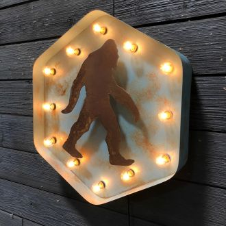 Steel Marquee Letter Sasquatch Bigfoot Rusty White High-End Custom Zinc Metal Marquee Light Marquee Sign