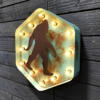 Steel Marquee Letter Sasquatch Bigfoot Rusty Green High-End Custom Zinc Metal Marquee Light Marquee Sign